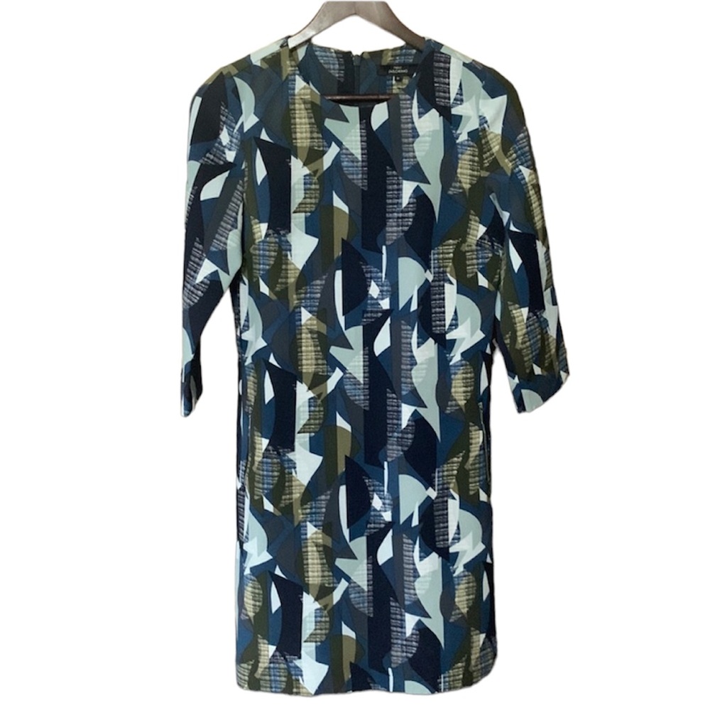 Next tailoring dress pointed knit mature abstract art to wear modest